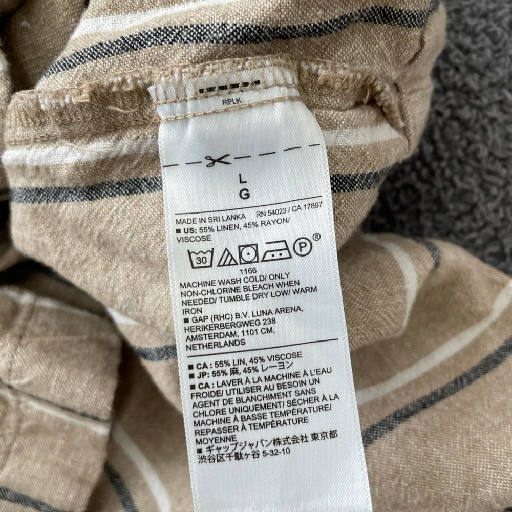 Banana Republic linen blend short sleeve button down shirt — size L - Picture 4 of 4